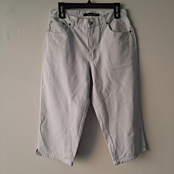 Bill Blass Petite Khaki 100% Cotton Easy Fit Capri - Size 8P - Picture 5 of 12